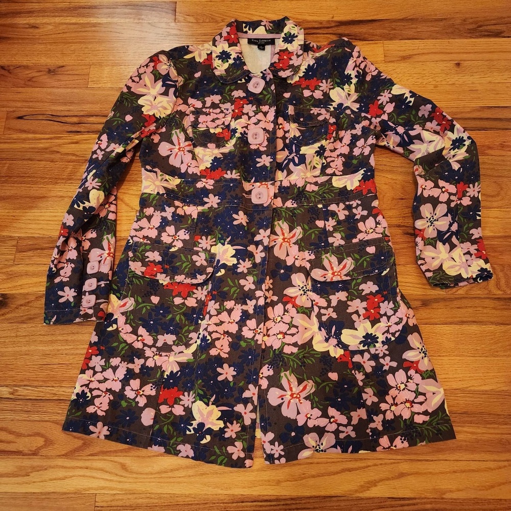 Tara Jarmon for Target Floral Denim Jacket XL